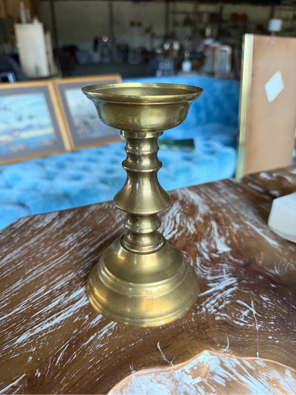 Brass Candlestick Holder - Gold Finish